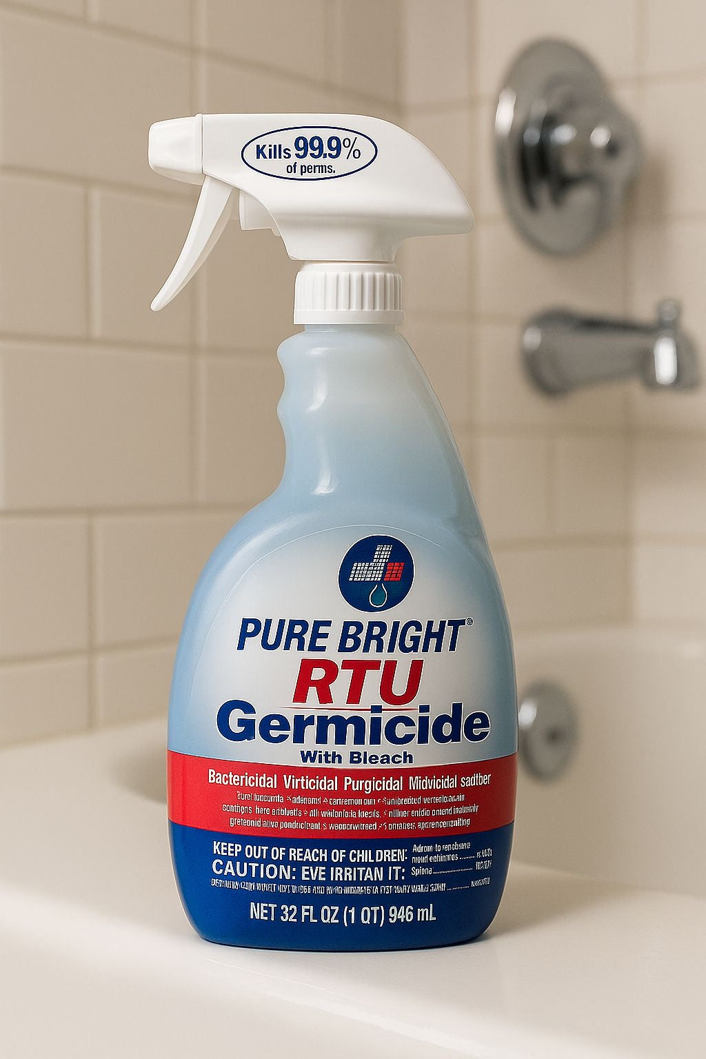 Pure Bright RTU Germicidal Cleaner – Kills Germs, Bacteria & Viruses – 32 oz Bleach Formula